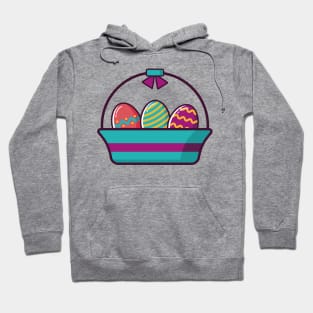 Easter basket with colorful eggs Hoodie